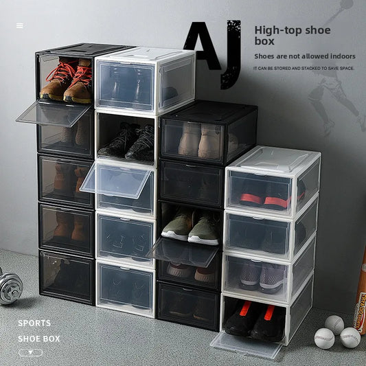 ‌Transparent Assembly Sneaker Organizer Flip Top Basketball Shoe Display Box Showcase Collectibles Unisex Home Décor Essential Peaceful Pleasures Health and Wellness