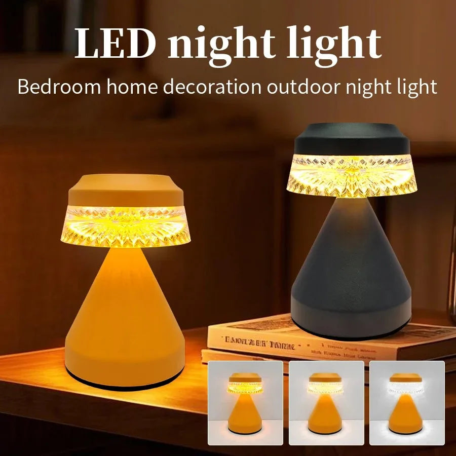 LED Cordless Table Lamp USB Rechargeable Night Light Coffe Bar Touch Dimming Desk Lamp Bedroom Decor Crystal Table Lamps Peaceful Pleasures Health and Wellness