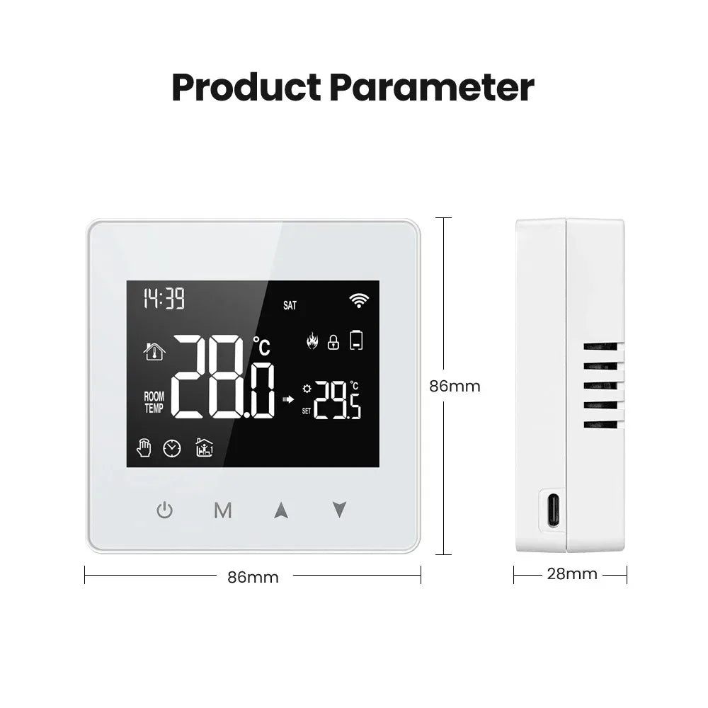 Smart WiFi Thermostat Battery Powered Tuya Compatible with Alexa Google Home For Gas Water Boiler Heating System Peaceful Pleasures Health and Wellness