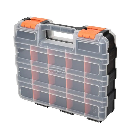 1PC 34-Slot Double-Sided Tool Box Portable Small Parts Storage Toolbox for Screws, Nuts, Bolts, Washers Hardware & Garage Repair Peaceful Pleasures Health and Wellness Orange Double-Sided