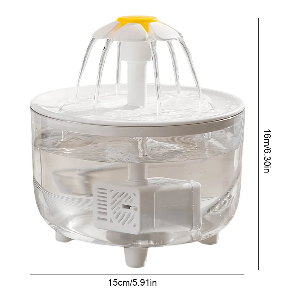 1200mL USB Auto Cat Water Fountain – Silent & Self-Filtering