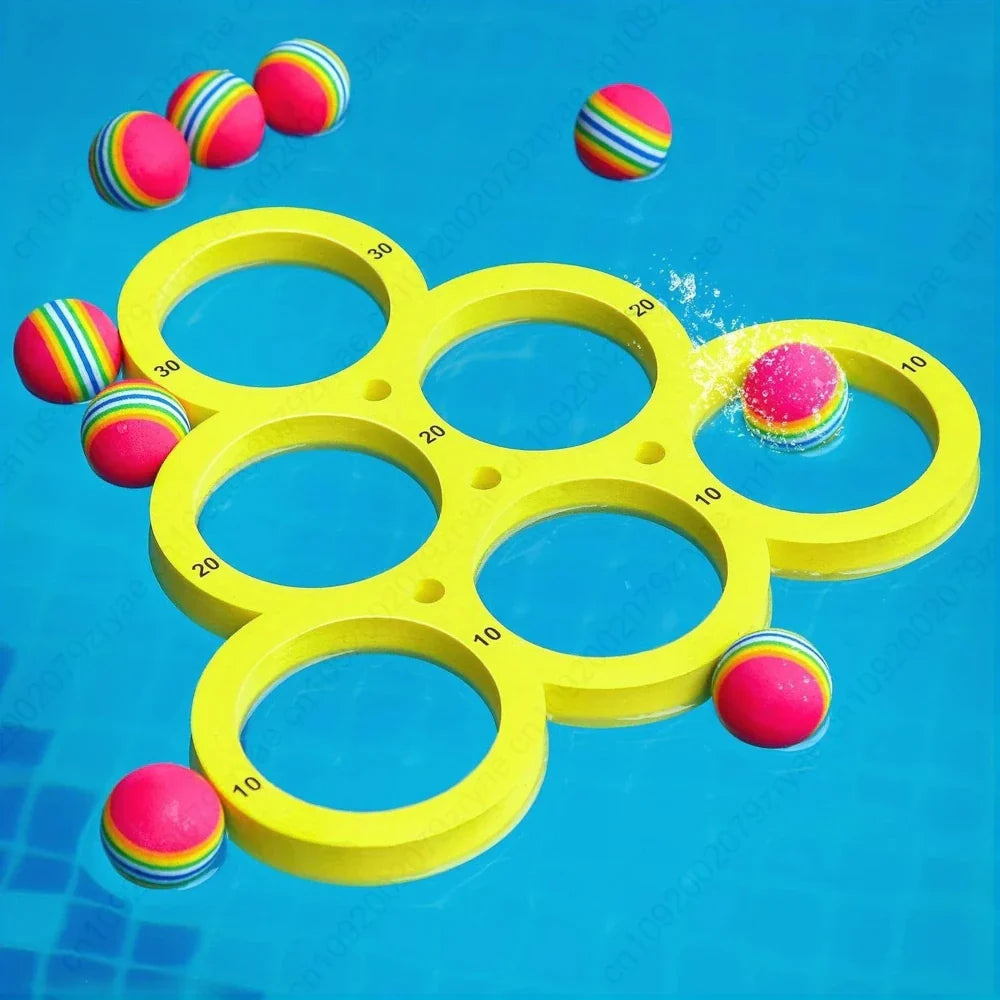 Swimming Pool Toss Game Set – Floating Board & 10 EVA Balls