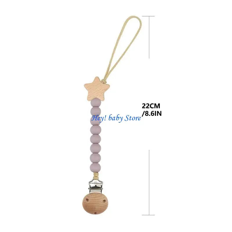 Silicone Bead Baby Pacifier Clip | Teething & Soother Holder