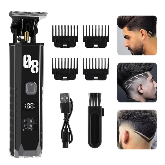 Men's Cordless Hair Clipper Professional Hair Trimmer Rechargeable Hair Cutting Grooming Kit Barber Electric Haircut Shaver Peaceful Pleasures Health and Wellness