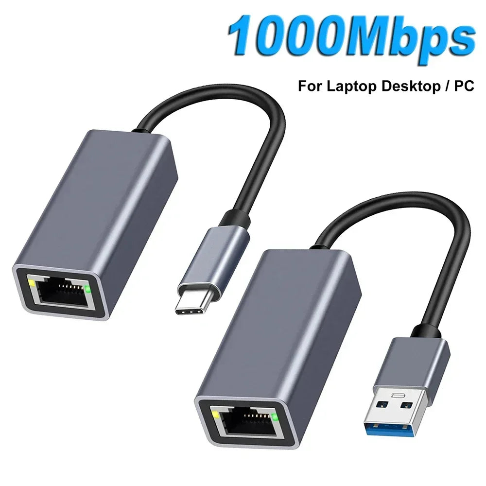 1000Mbps USB C Ethernet Adapter USB 3.0 to RJ45 Gigabit Network Card Lan Adapter for Laptop MacBook PC Windows Android TV Box Peaceful Pleasures Health and Wellness