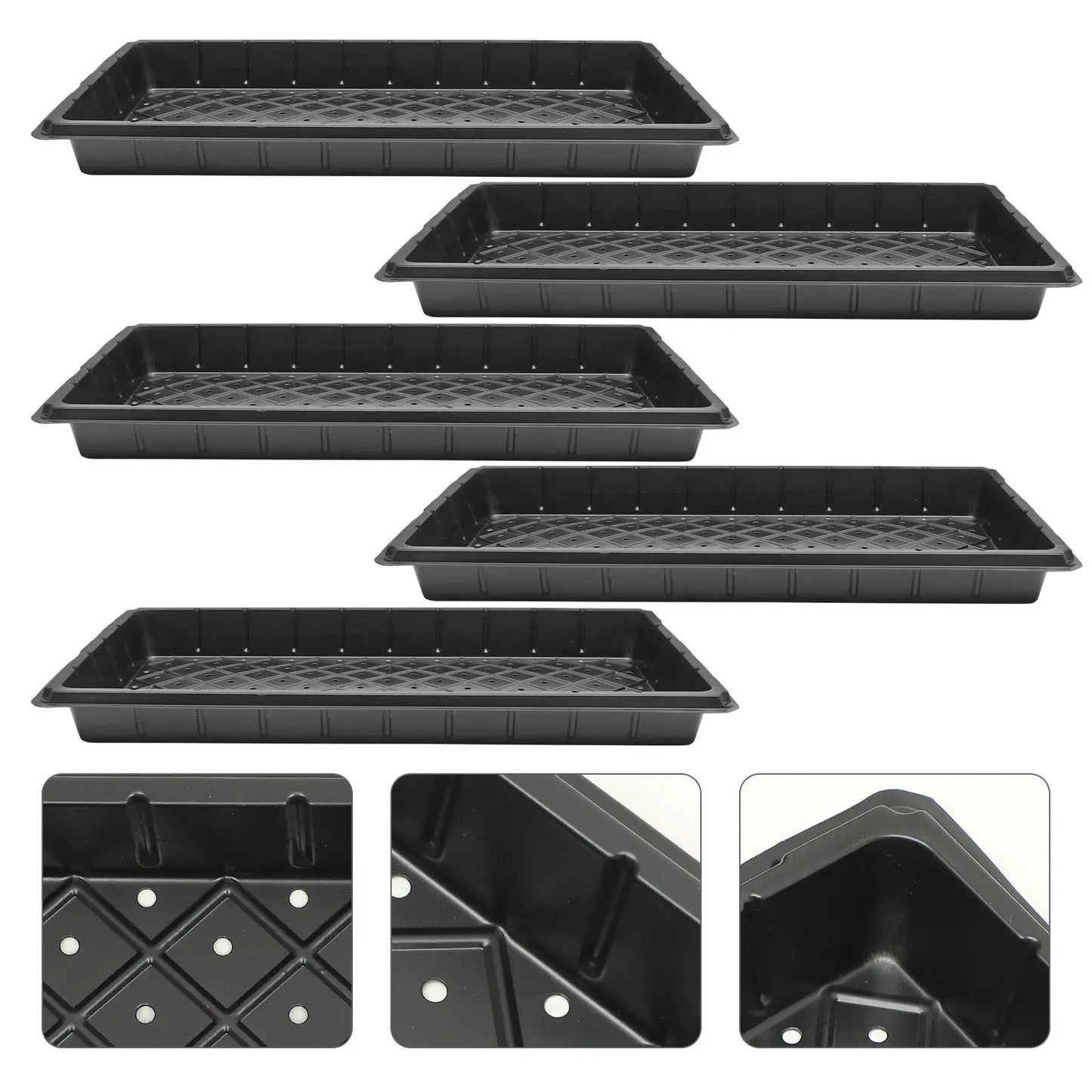 5Pcs Reusable Plant Growing Trays High Durability Germination Plates for Greenhouse Gardening and Agriculture Use Peaceful Pleasures Health and Wellness