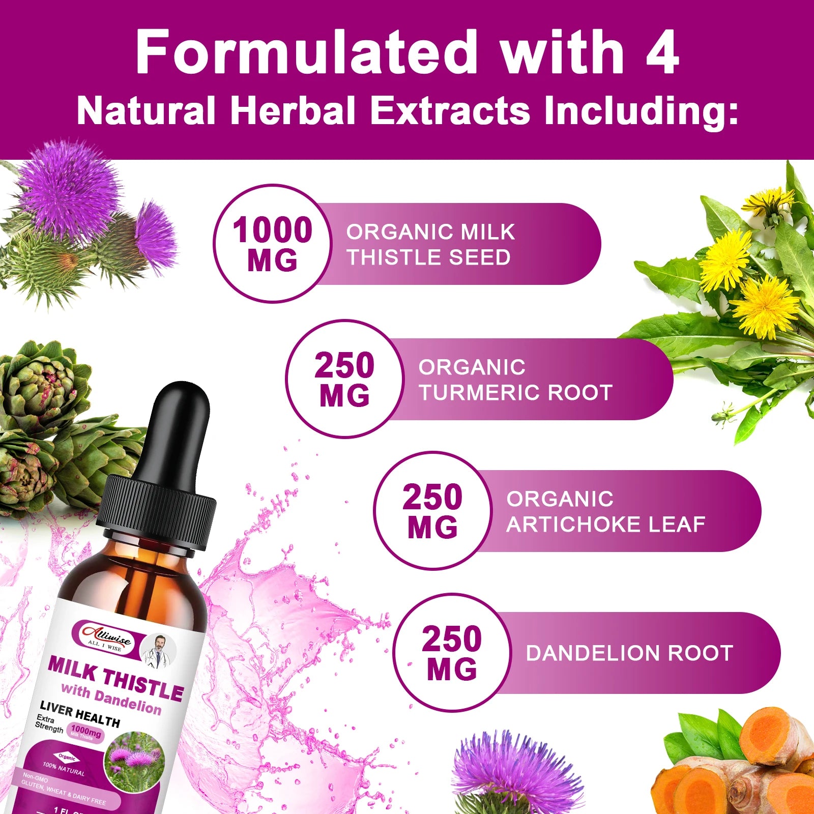 Liquid Milk Thistle Liver Support – Silymarin & Dandelion Peaceful Pleasures Health and Wellness