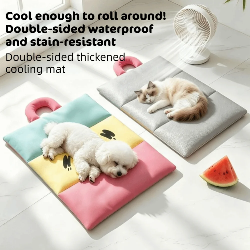 Double-Sided Pet Cooling Mat | Waterproof Foldable Dog & Cat Bed