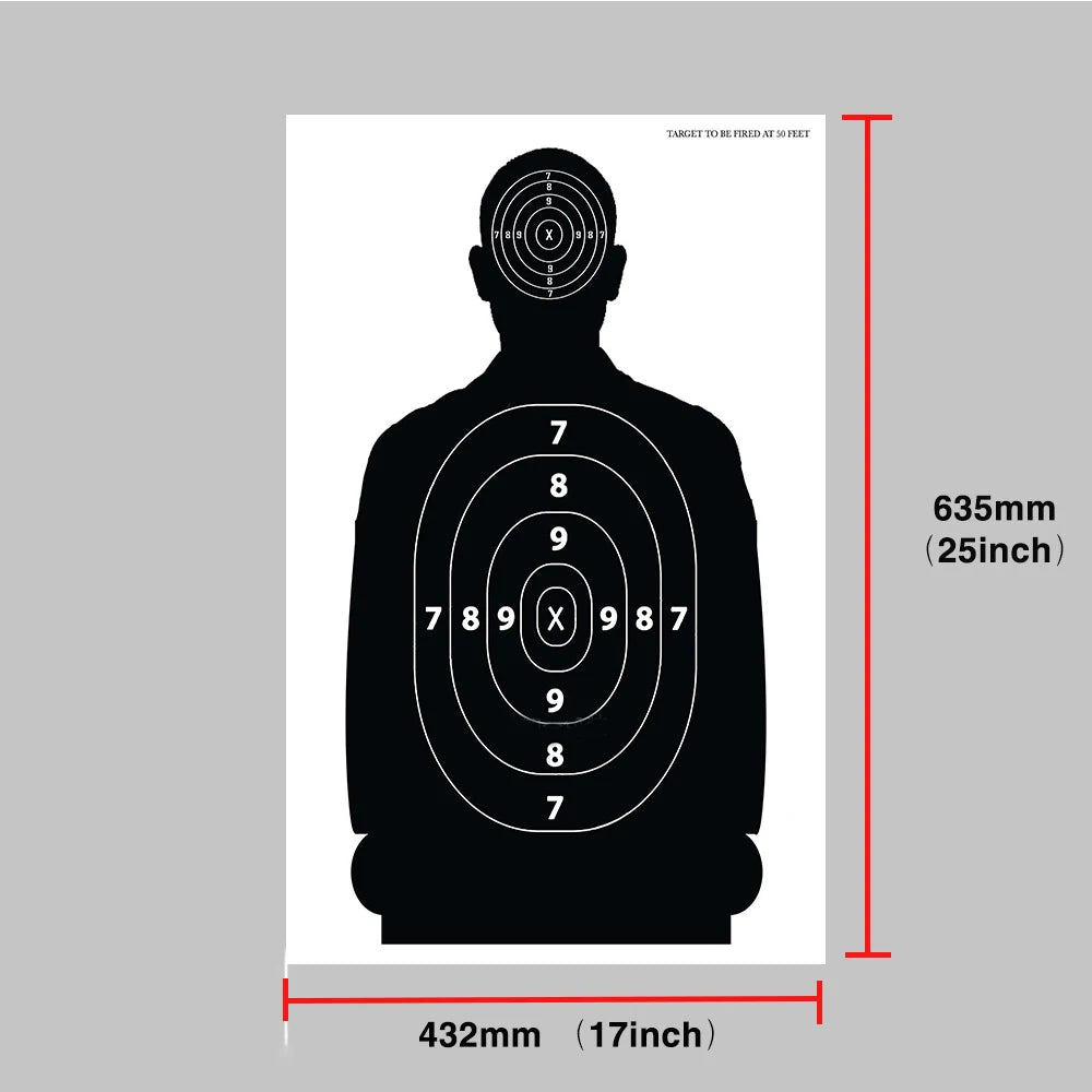 Archery Target Paper Black Silhouette Human Body Shape Darts Catapult