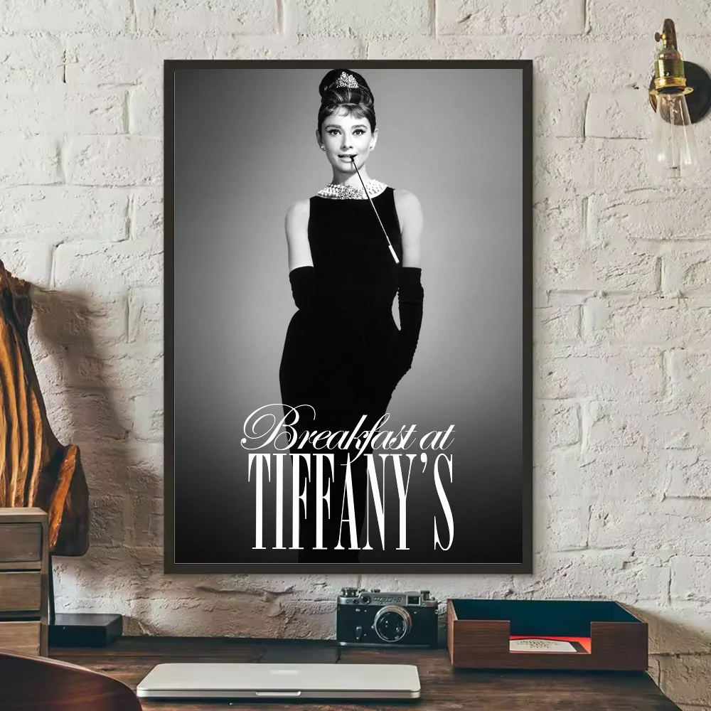 Audrey Hepburn HD Wall Poster – Waterproof PVC Sticky Decor Wall Art Poster Peaceful Pleasures Health and Wellness z5 50X70cmNoframe