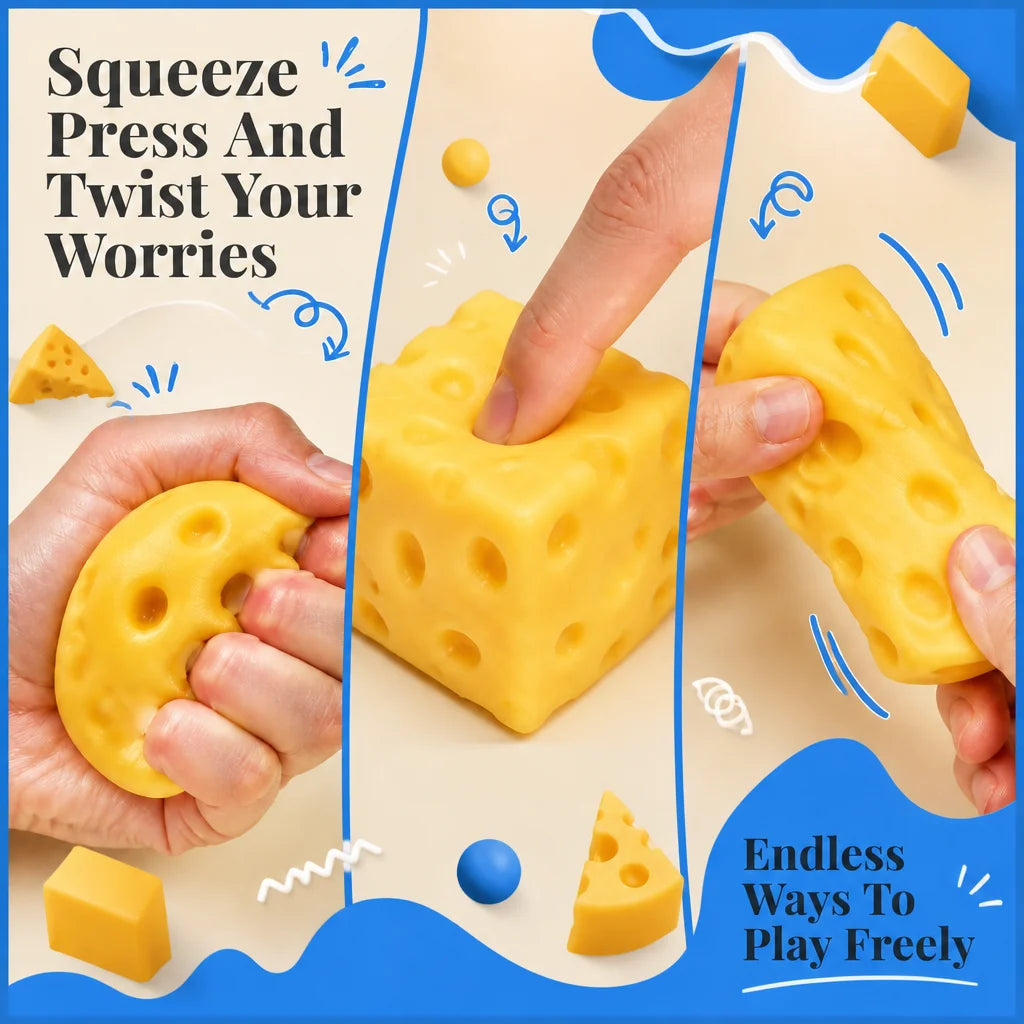 1pc Simulation Cheese Squishy Stress Relief Toy 7cm Stress Relief Toy Birthday Gift for Friends Couples Family Office Party Peaceful Pleasures Health and Wellness