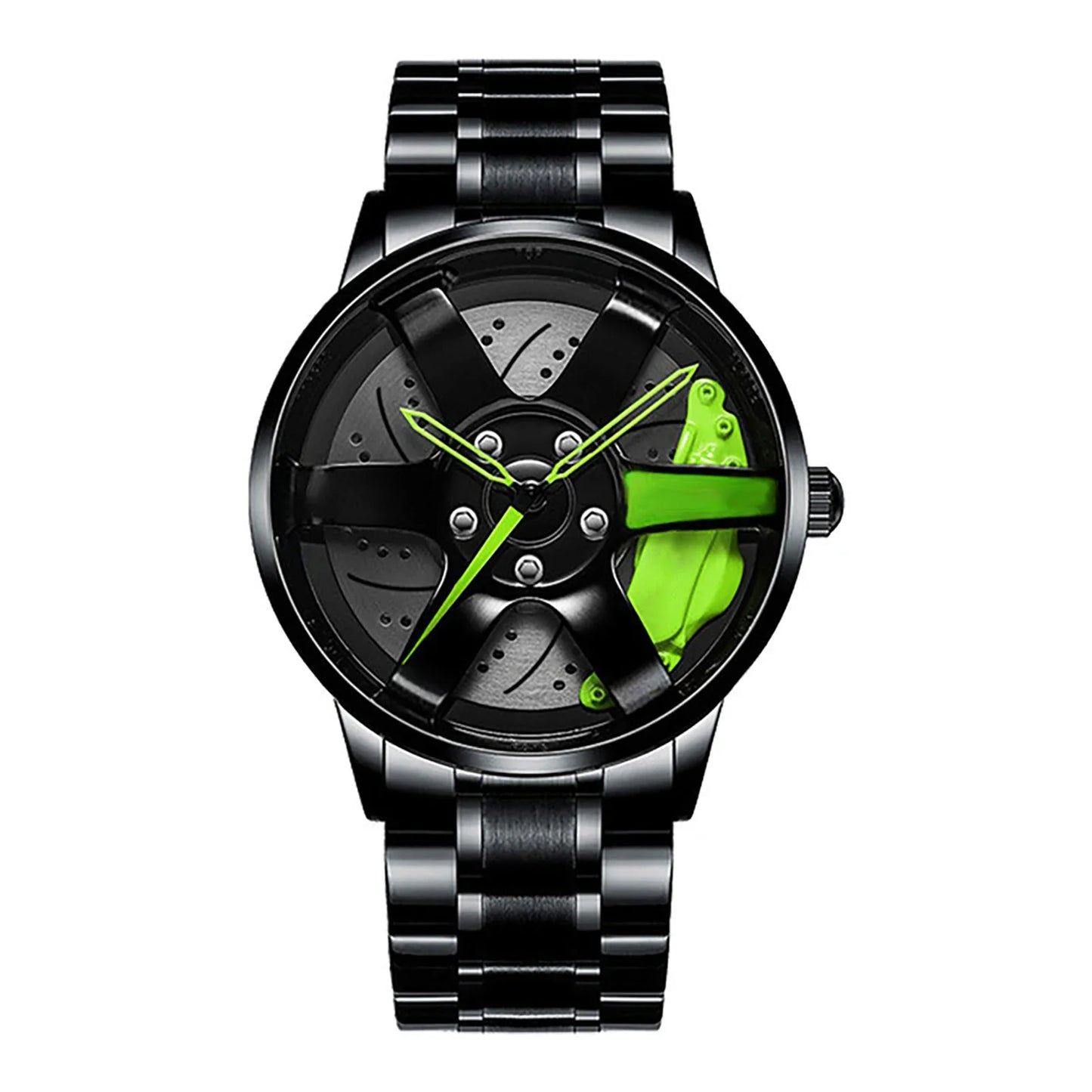 Men's Car Rim Quartz Watch – Leather Strap Round Dial