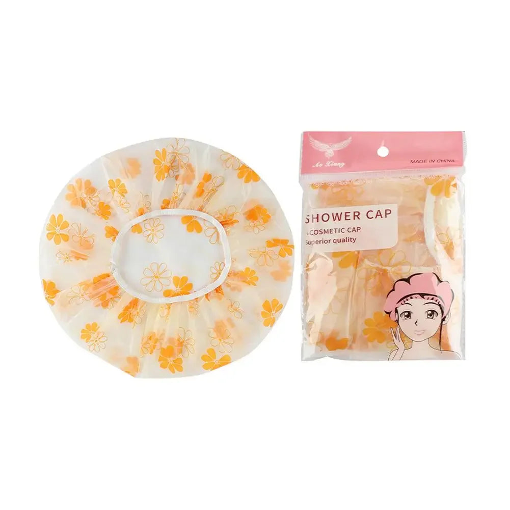 Waterproof Reusable Shower Cap for Women – Spa & Salon Bath & Spa Accessories Peaceful Pleasures Health and Wellness yellow flower