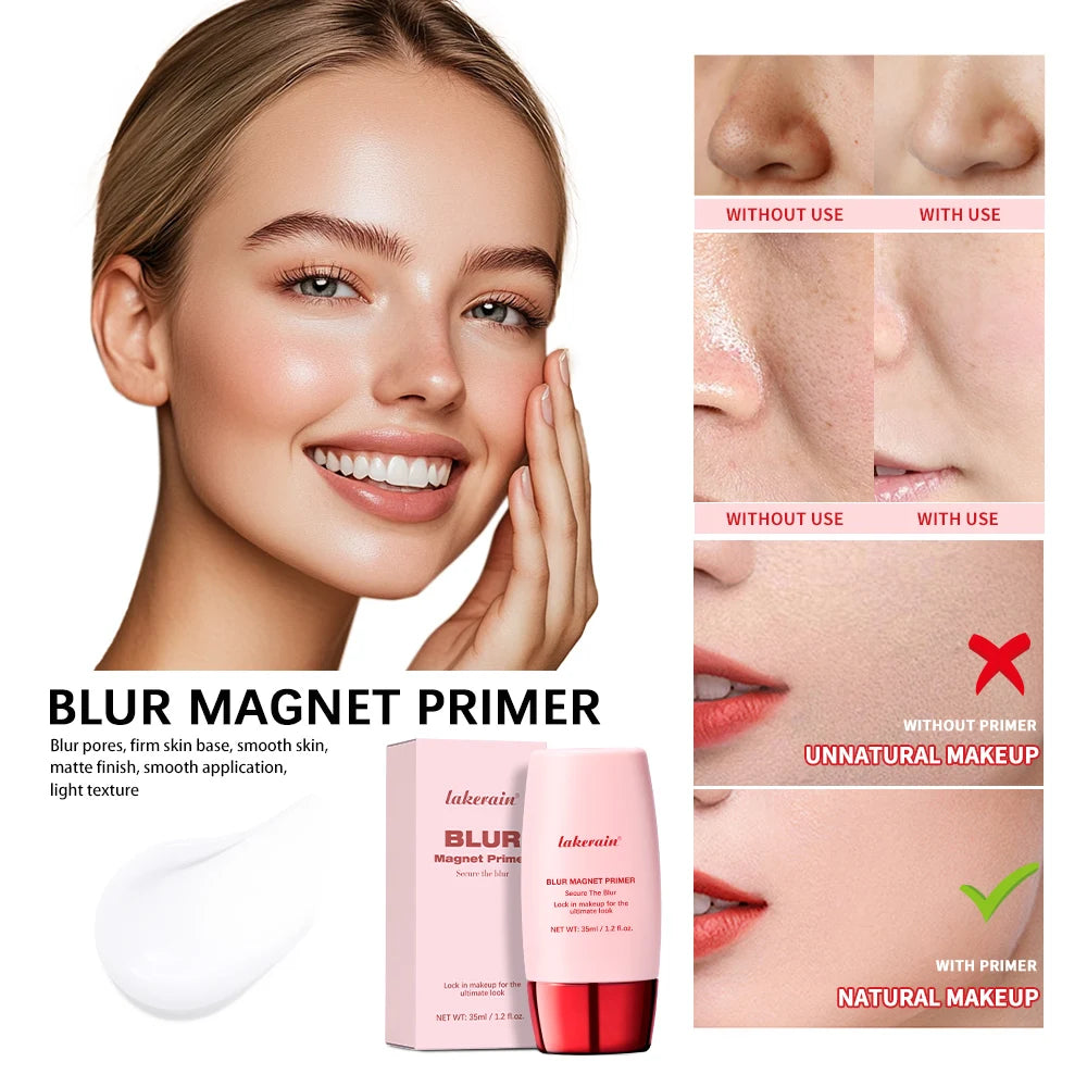 Lakerain Blur Magnet Primer Matte Finish Moisturizing Under Makeup Firming Light Beige Base Smooth Cosmetics Makeup Base Peaceful Pleasures Health and Wellness