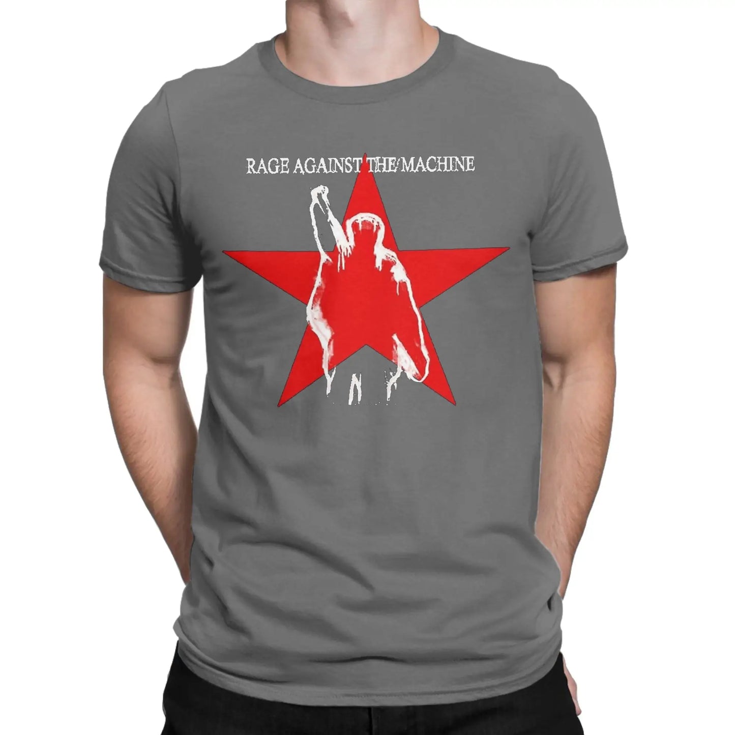Rages Against The Machines T-Shirt Men RAM band Funny 100% Cotton Tee Shirt Round Neck Short Sleeve T Shirt New Arrival Clothes Peaceful Pleasures Health and Wellness Dark Grey 6XL