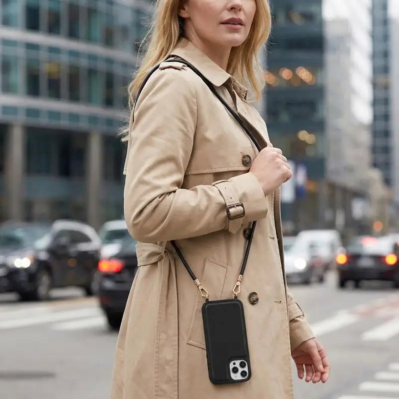 PU Leather Crossbody Bag Strap & Phone Case Lanyard