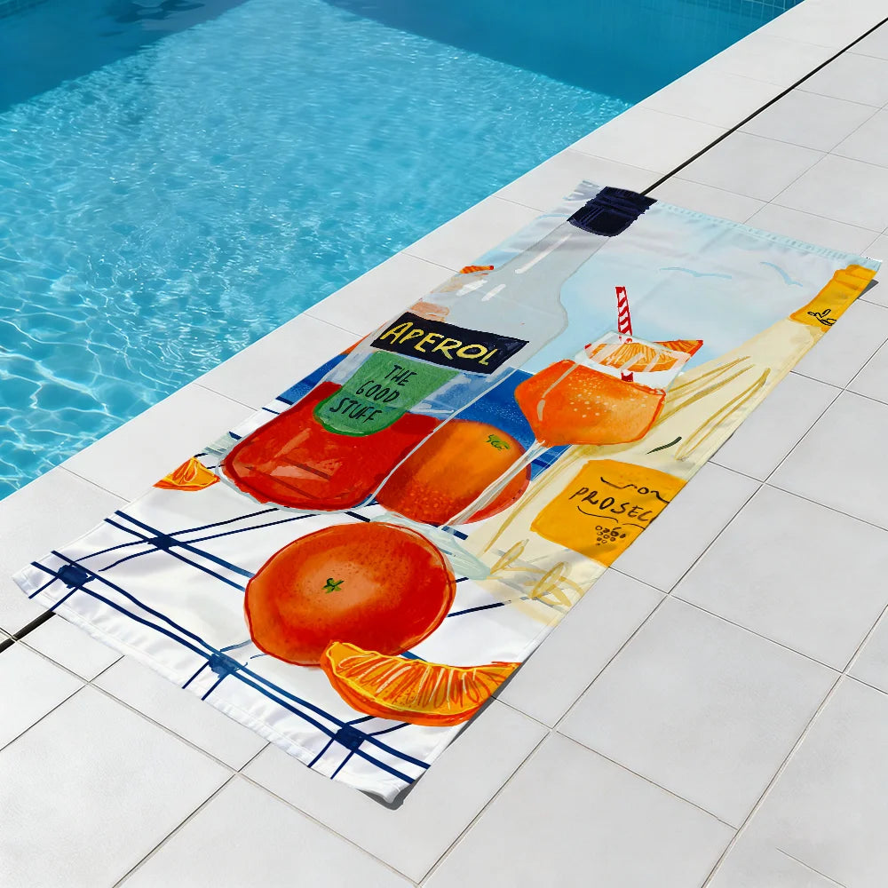 Aperol Spritz Quick-Dry Beach Towel | Soft Pool & Travel Towel Quick-Dry Beach Towel Peaceful Pleasures Health and Wellness