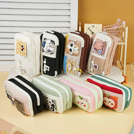 Panda Pencil Case – Cute Multi-Layer Canvas Pen Bag for Kids Pencil Case Oasis Select