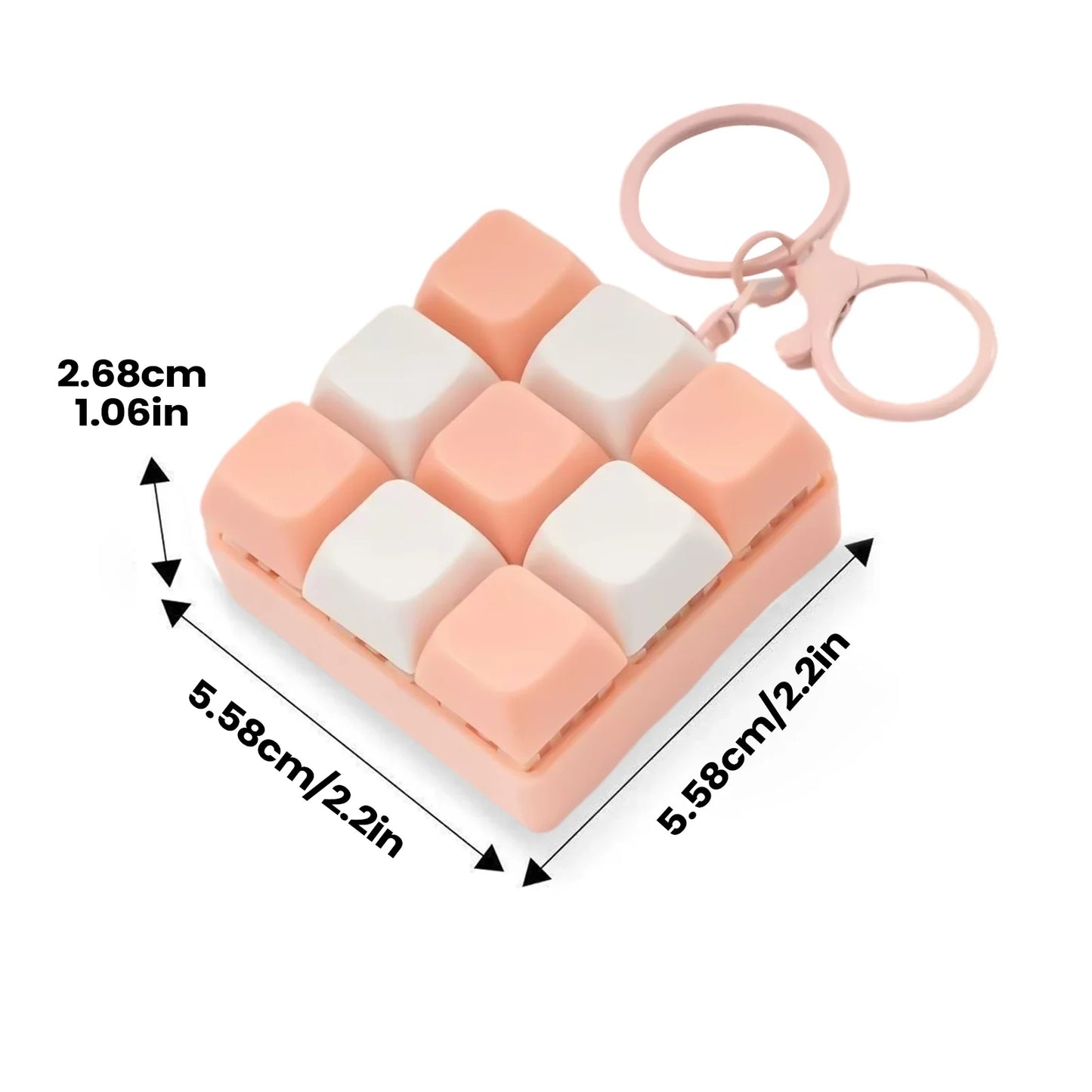 9-Key Mechanical Keyboard Fidget Clicker Keychain Toy
