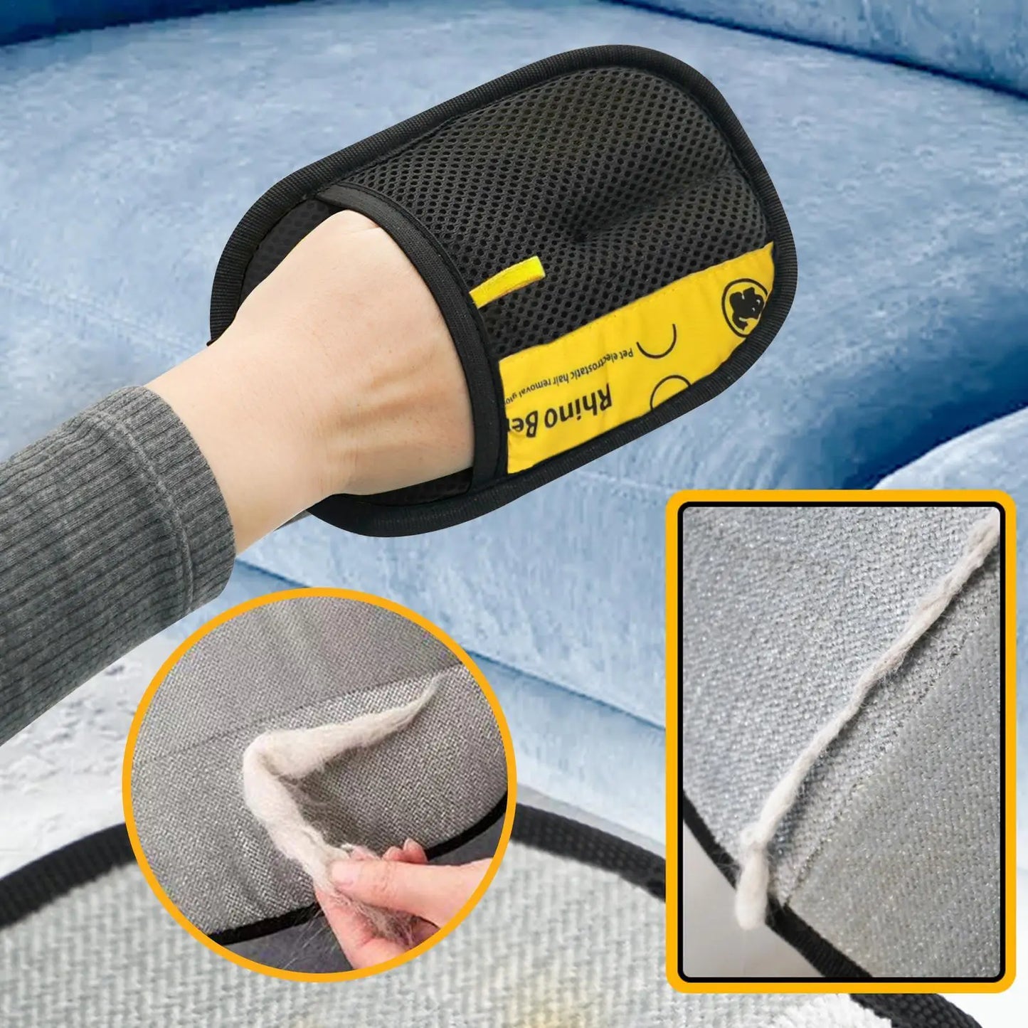 2-Pack Double-Sided Pet Grooming Gloves | Cat & Dog Hair Remover