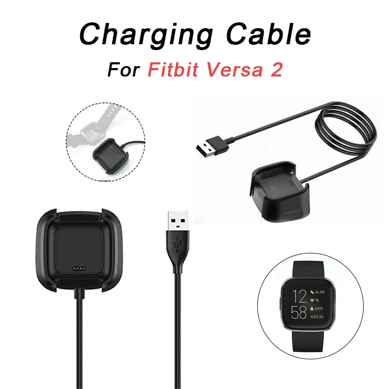 Fitbit Versa 2 USB Charger Dock – Charging Cable & Stand Peaceful Pleasures Health and Wellness