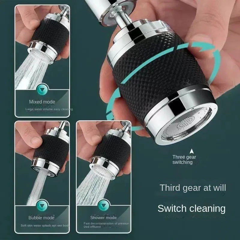 360° Rotating Kitchen Faucet Adapter | 3-Mode Water-Saving Nozzle