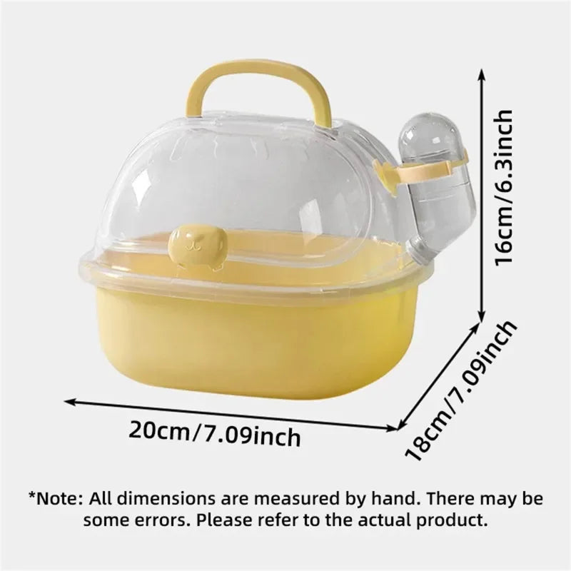 Transparent Portable Hamster Cage – Large Space, Handheld Travel Small Animal Cage Peaceful Pleasures Health and Wellness