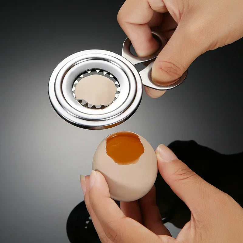 Egg Shell Cutter Stainless Steel Opener Kitchen Tool For Cooked Eggs Mini Scissors Gadget Safe And Efficient Eggshell Remover Peaceful Pleasures Health and Wellness