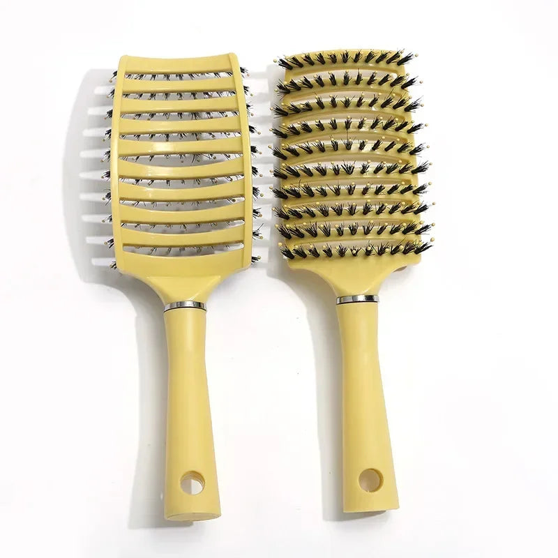 Original Hair Brush Magic Hair Comb Detangling Hair Brush Detangle Lice Massage Comb Women Tangle Hairdressing Salon 2023 Peaceful Pleasures Health and Wellness Yellow