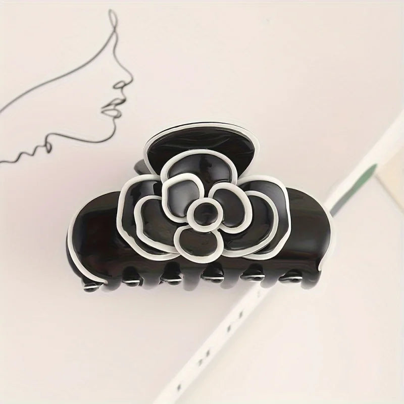 Elegant Black & White Camellia Hairpin – Butterfly Design Hair Pin Peaceful Pleasures Health and Wellness
