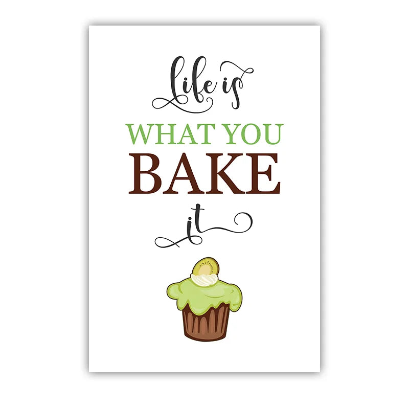 Kitchen Inspirational Quotes Wall Art, Modern Pea Cupcake Canvas Painting, Minimalist Poster Print for Kitchen Dining Room Décor Peaceful Pleasures Health and Wellness 05 50x70cm NoFrame China Mainland