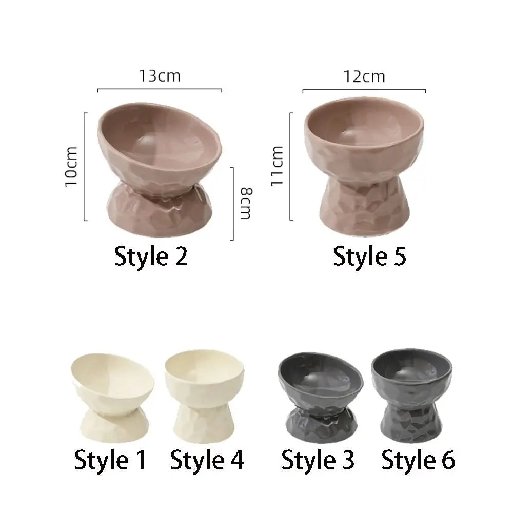 Ceramic Pet Bowl – Non-Slip Slanted & Flat Feeder for Cats & Dogs