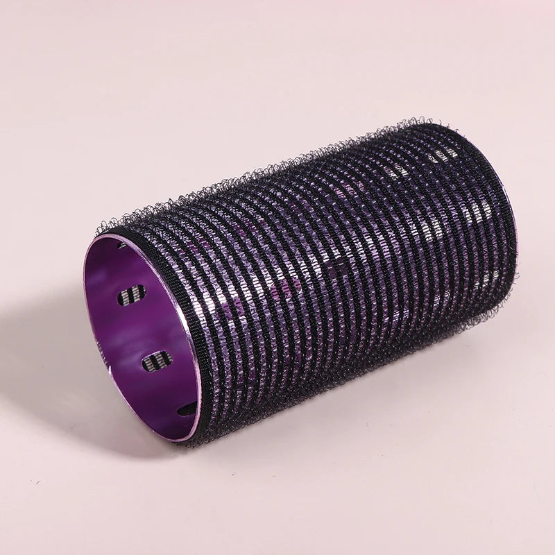 Color Aluminum Core Self-adhesive Hair Roll 5*9cm Pure Nylon Hook And Loop Roller Self Grip Styling Hot Thermal Volume Curler Peaceful Pleasures Health and Wellness Black Dark purple