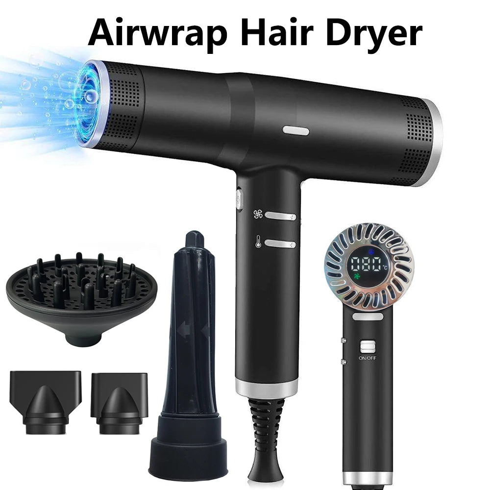 All in 1 Professional Salon Hair Dryer 110000 RPM High-Speed Negative Ions Blow Dryer Airwrap Hair Styler Tools with Diffuser Peaceful Pleasures Health and Wellness 4 in 1 EU