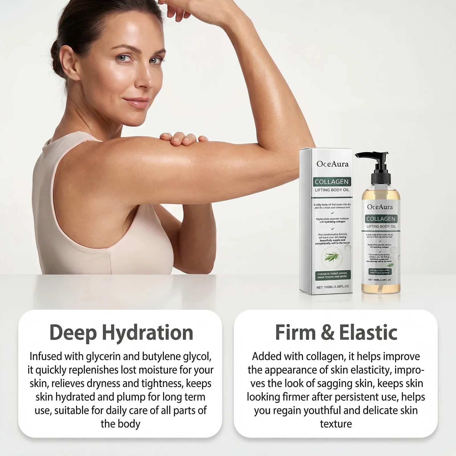 OceAura Collagen Firming Body Oil – Tighten & Hydrate Skin Collagen Body Oil Peaceful Pleasures Health and Wellness