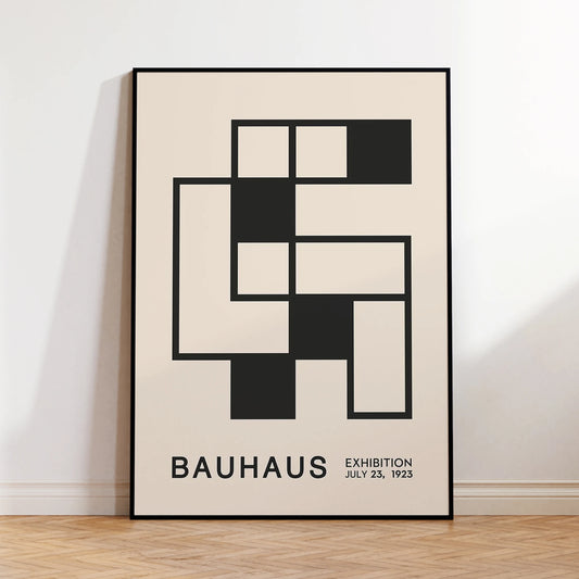 Minimalist Bauhaus Black & White Canvas Wall Art Print Canvas Wall Art Peaceful Pleasures Health and Wellness G4319 30x40cm Black Framed