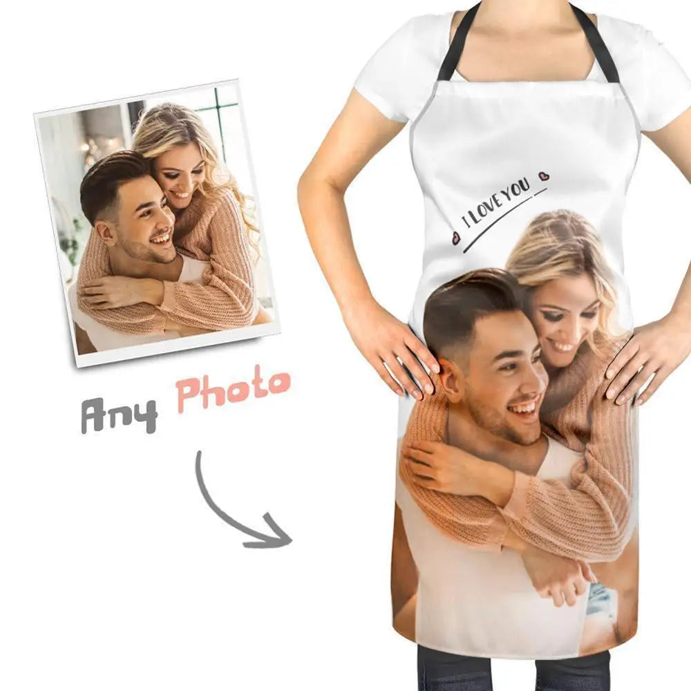 Custom Photo Apron for Mom Dad Grandma Personalized Funny Kitchen Apron with Picture Chef Cooking Gift for Mother s Day Peaceful Pleasures Health and Wellness