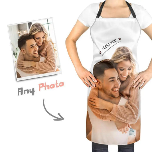 Custom Photo Apron for Mom Dad Grandma Personalized Funny Kitchen Apron with Picture Chef Cooking Gift for Mother s Day Peaceful Pleasures Health and Wellness