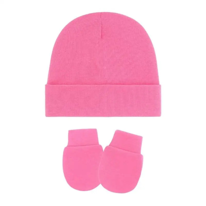 Cotton Newborn Baby Hat & Mittens Set – Soft Knit, 0–12 Mo