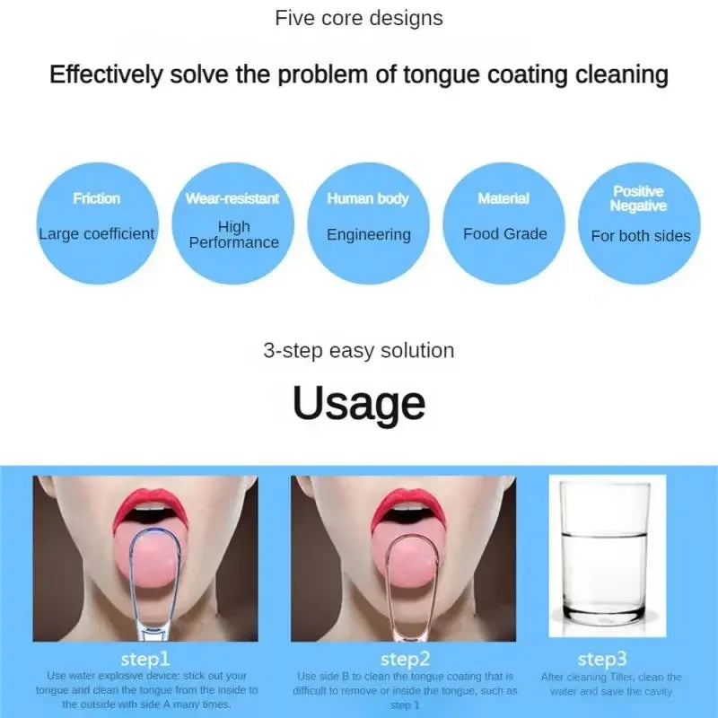 Reusable Tongue Scraper – BPA-Free Food Grade Plastic