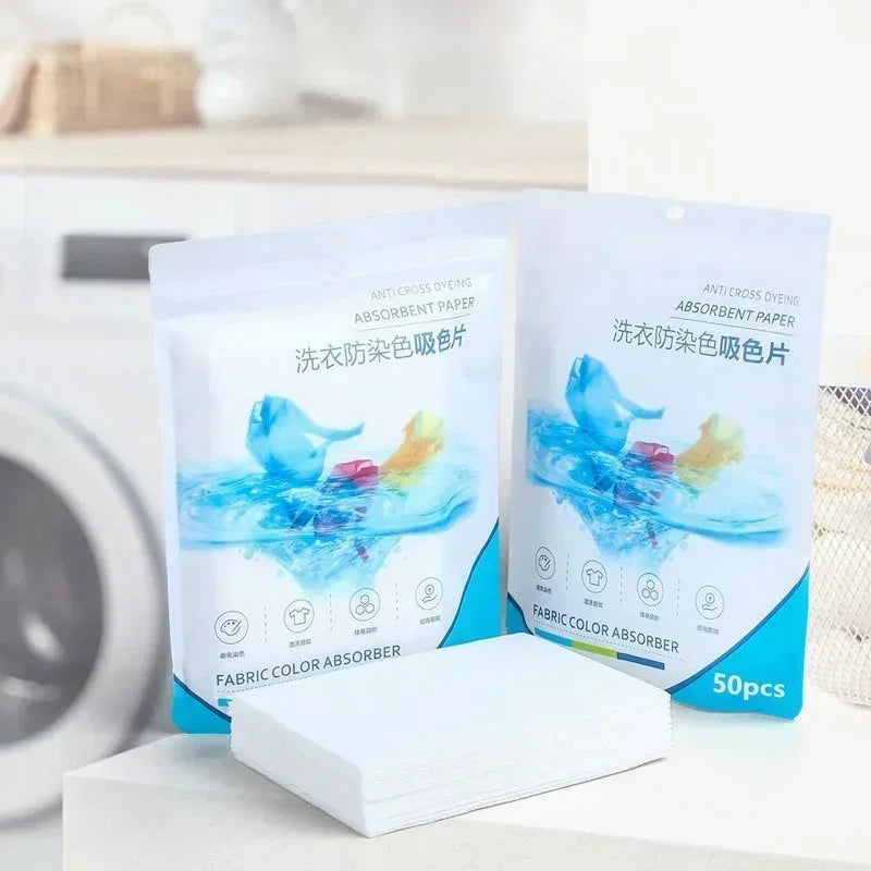 Anti-Color Bleed Laundry Sheets 50 Pcs – Dye Trapping Tablets