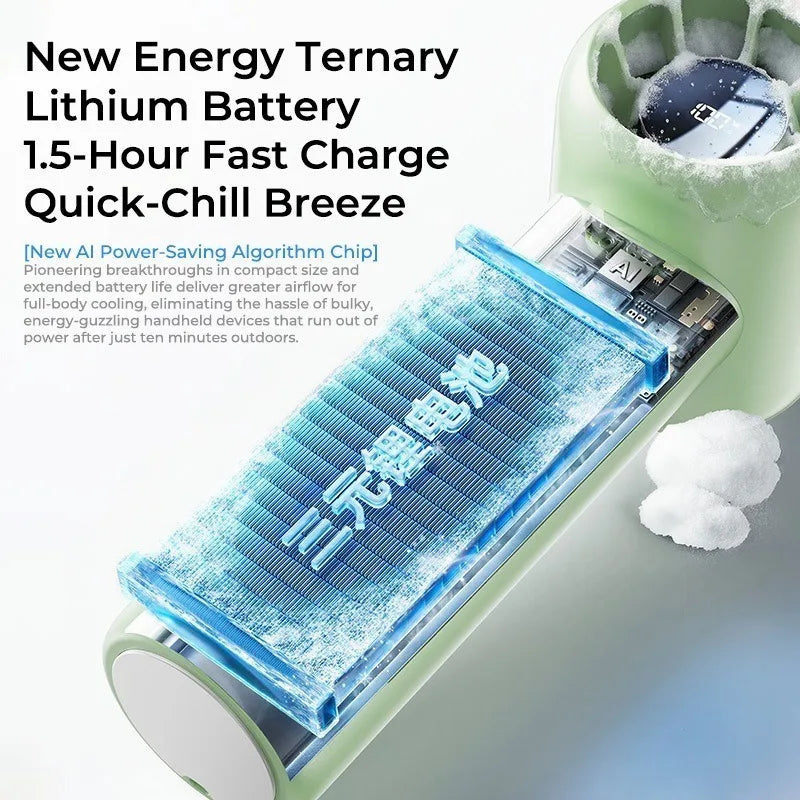 Handheld Turbo Fan USB Rechargeable Portable Cooling Fan Digital Display