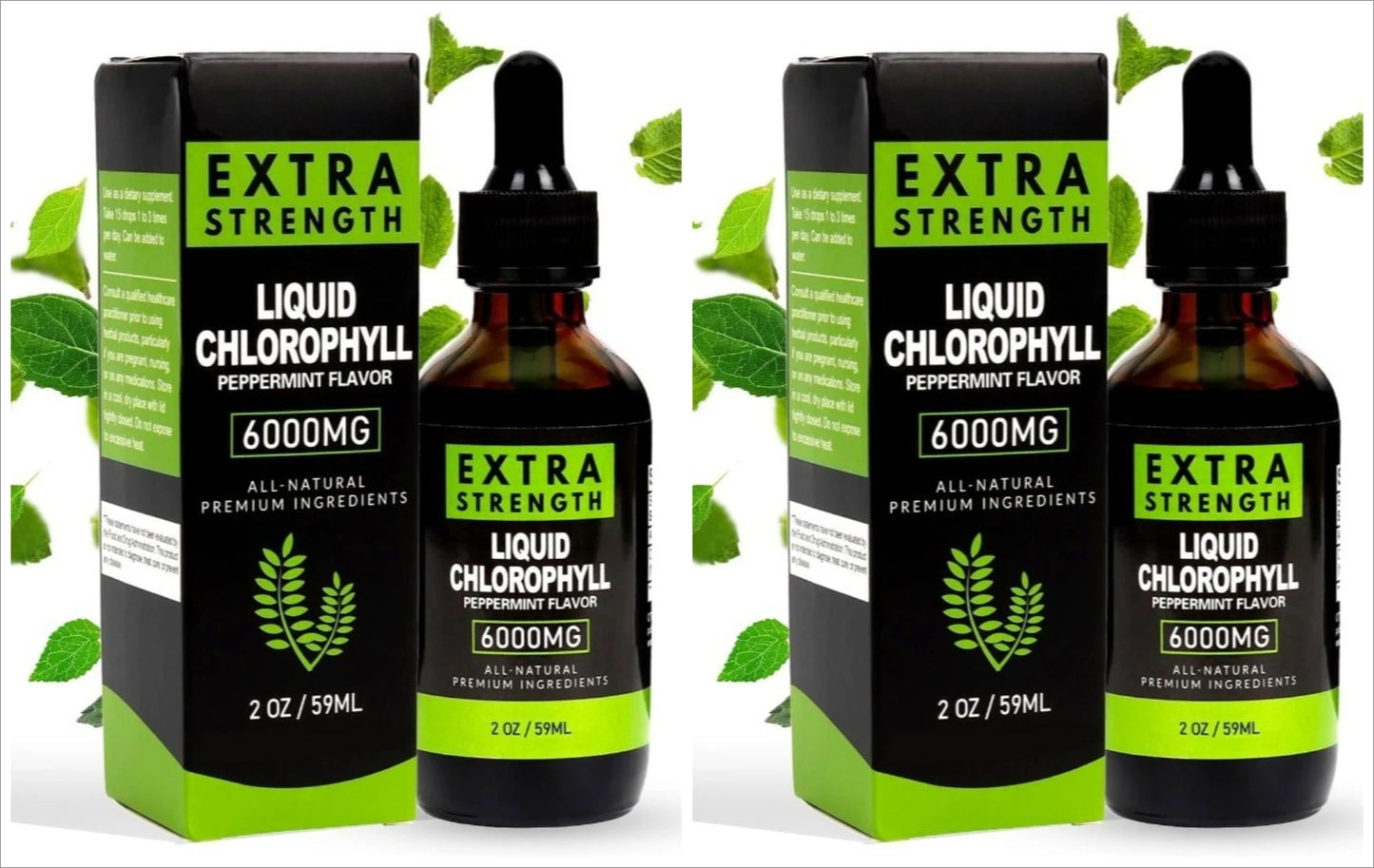 Liquid Chlorophyll Drops 59ml | Peppermint & Mulberry Vegan