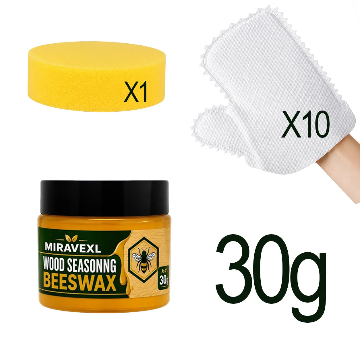 MIRAVEXL Wood Beeswax Furniture Polish Kit – Natural Wood Care