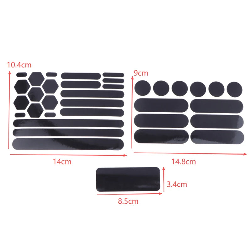 Black Reflective Helmet & Bike Stickers – Night Safety Decals