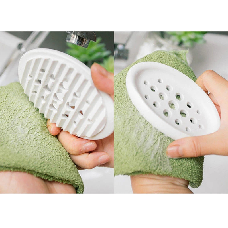 Silicone Soap Drain Box Filter Tray for Bathroom Kitchen Waterproof Soap Holder with Laundry Brush Practical Household Supplies Peaceful Pleasures Health and Wellness