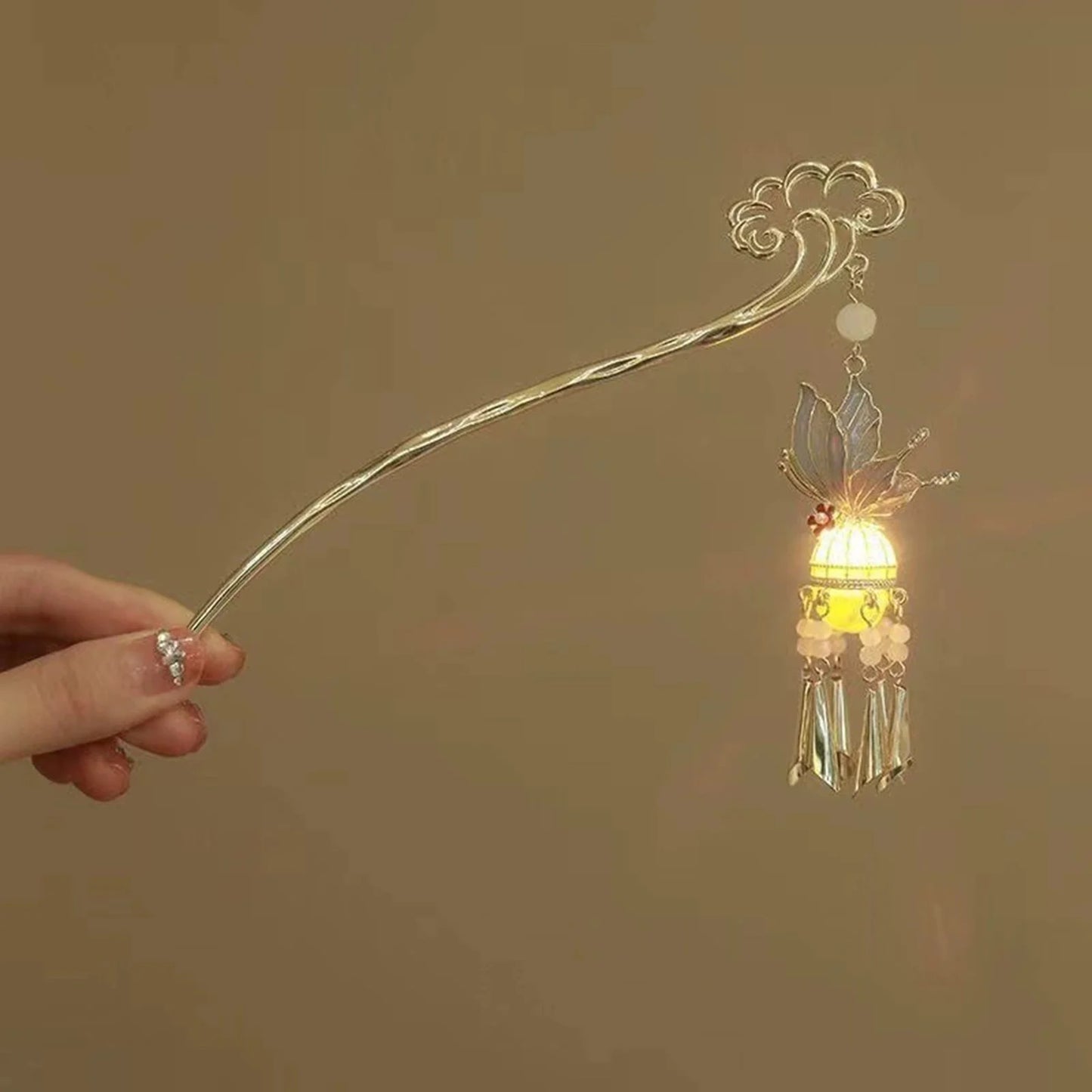 Luminous Chignon Hair Sticks With Tassel Chinese Clothing Hair Tassel Chopsticks for Festival Wedding Party Hair Decor Peaceful Pleasures Health and Wellness