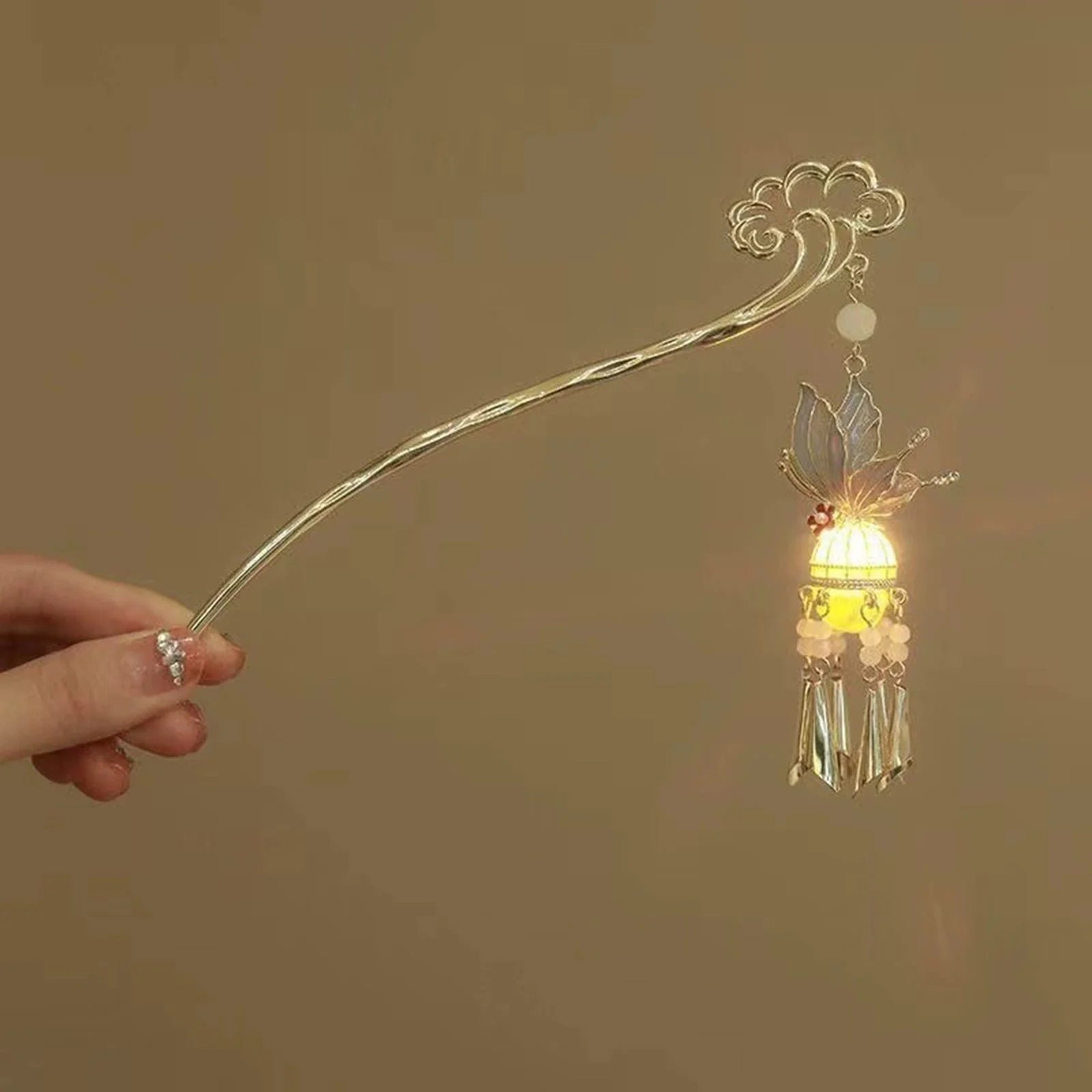 Luminous Chignon Hair Sticks With Tassel Chinese Clothing Hair Tassel Chopsticks for Festival Wedding Party Hair Decor Peaceful Pleasures Health and Wellness