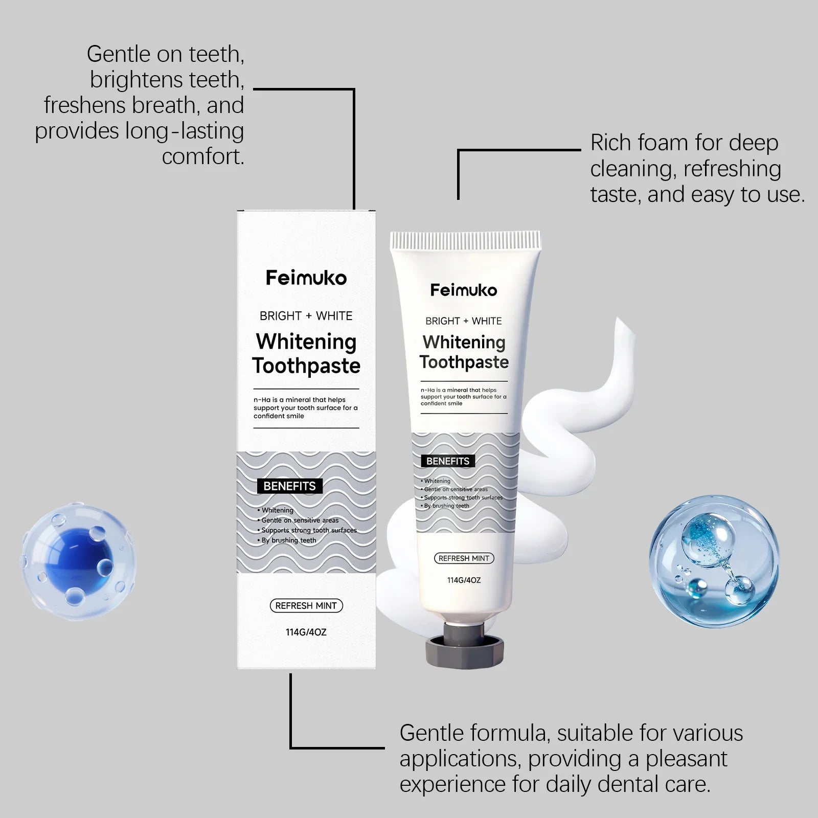 Gentle Cleansing Toothpaste Teeth Stain Removal Reduce Oral Odor Protect Gum Refreshing Oral Hygiene Dental Whitening Toothpaste Peaceful Pleasures Health and Wellness