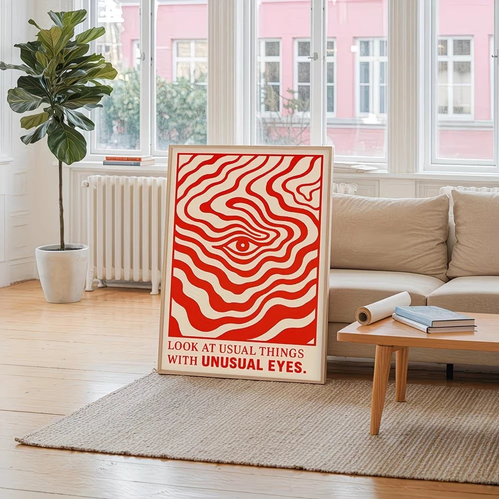 Abstract Ukiyo-E Sea Creature Canvas Wall Art Print | Home Décor